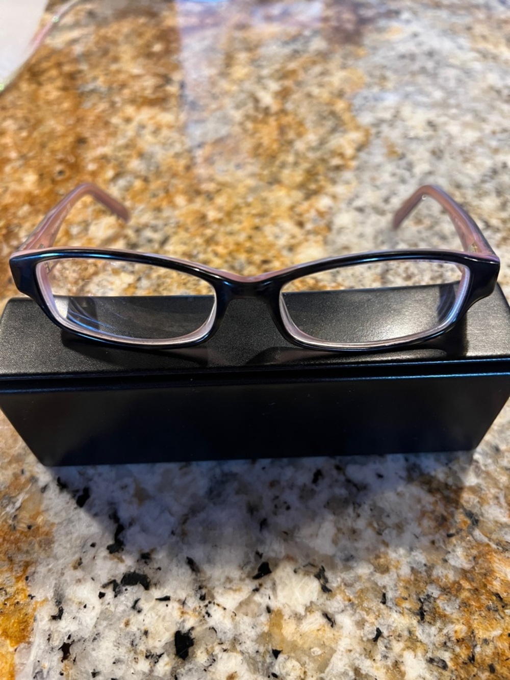 Banana Republic Black and Pink Rectangular Eyeglasses